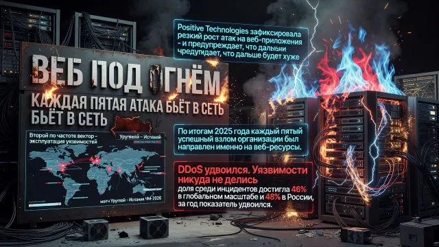 Веб под огнём. Каждая пятая атака бьёт в сеть